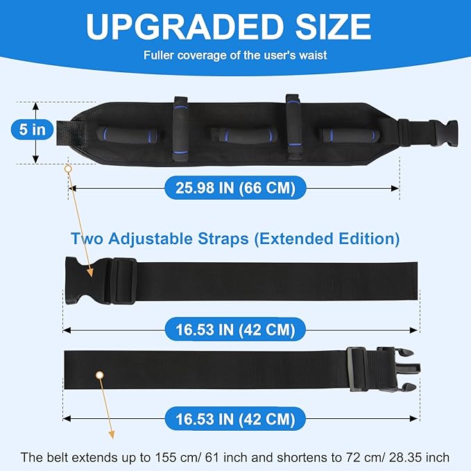 Gait Belts for Seniors, Gate Belts Medical for Elderly, Gait Belt with Handles, Transfer Belt for Elderly and Disabled, Lift Belt for Elderly Adults, Safety Medical Belt for Physical Therapy Handicap