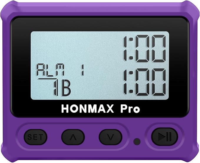 8100 Professional Interval Timer and Stopwatch, Backlight, USB-C Charged, Clock (Purple)