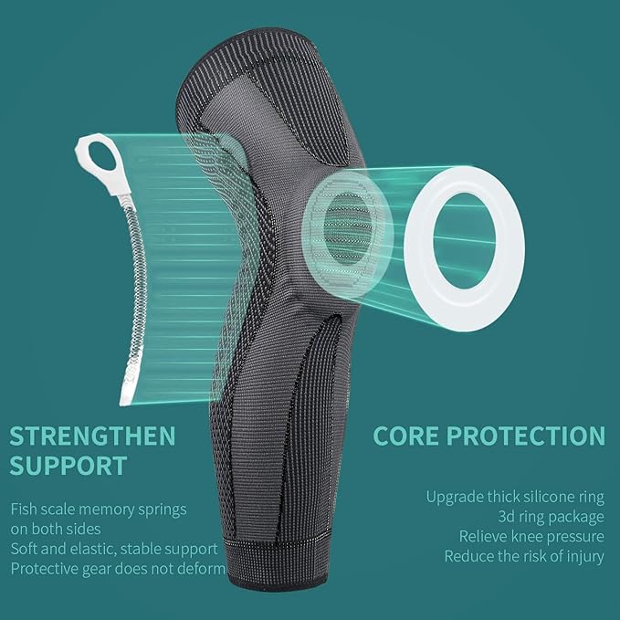 Full Leg Sleeves Long Compression Leg Sleeve Knee Sleeves Protect Leg, for Man Women Basketball, Arthritis Cycling Sport