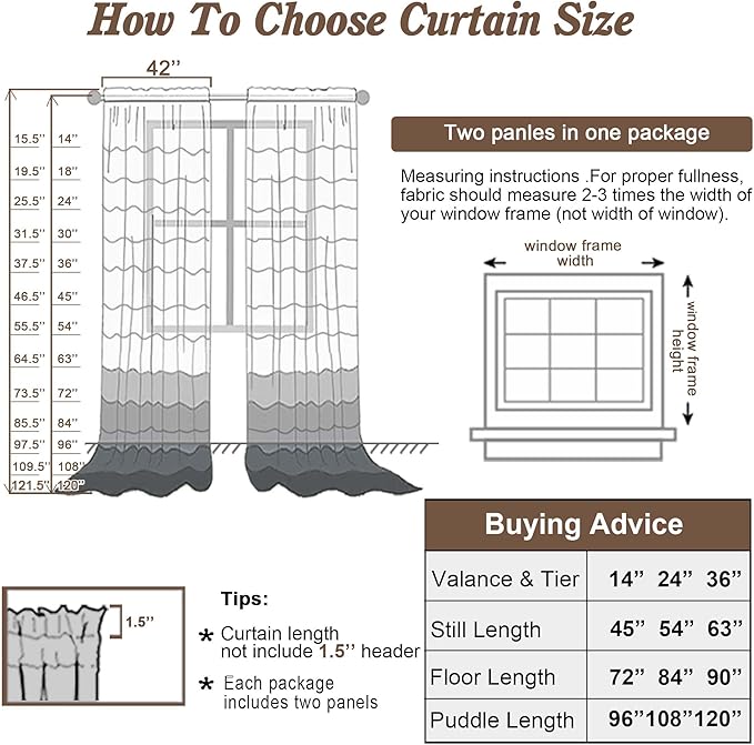 Chyhomenyc Sheer Light Grey Curtains 90 inches Long 2 Panels, Light Filtering Soft Airy Solid Elegant Voile Window Treatment Drapes for Bedroom Living Room Wedding Party Decor, 42 Wx90 L Inches