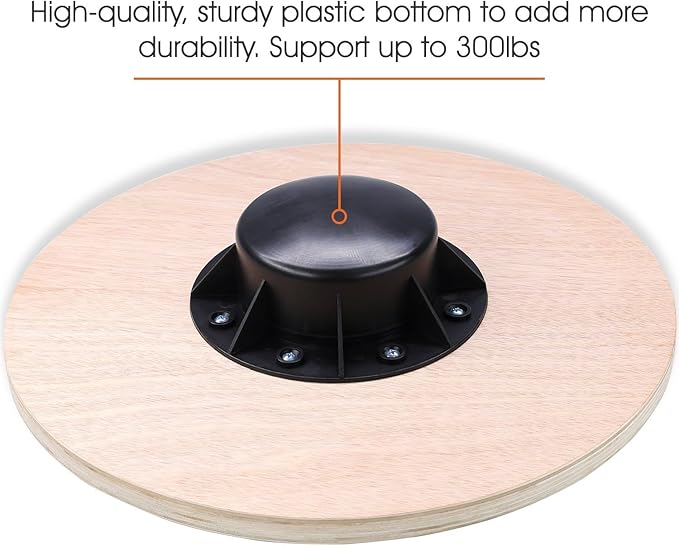 Yes4All 300lbs Wooden Wobble Board, 360-Degree Balance Board for Adults, Stylish Balance Trainer with Anti-Skid Texture