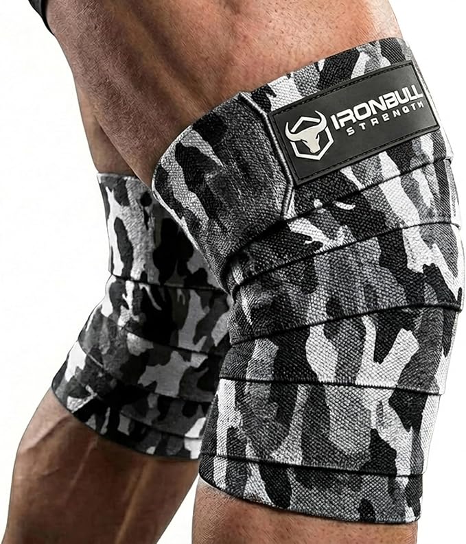 Knee Wraps for Weightlifting - 80" Elastic Knee Straps for Squats and Weight Lifting - Lifting Knee Wraps for Strength & Compression Wrap - Knee Support for Squatting, Powerlifting, Gym