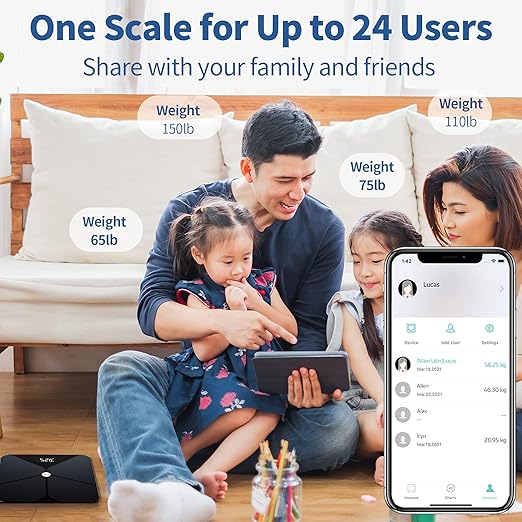 Scales for Body Weight and Fat, Lepulse Weight Scale, Digital Bathroom Scale with Body Fat and Water Weight, High Accurate Bluetooth BMI Smart Scale, 13 Body Composition Analyzer with Fitness App