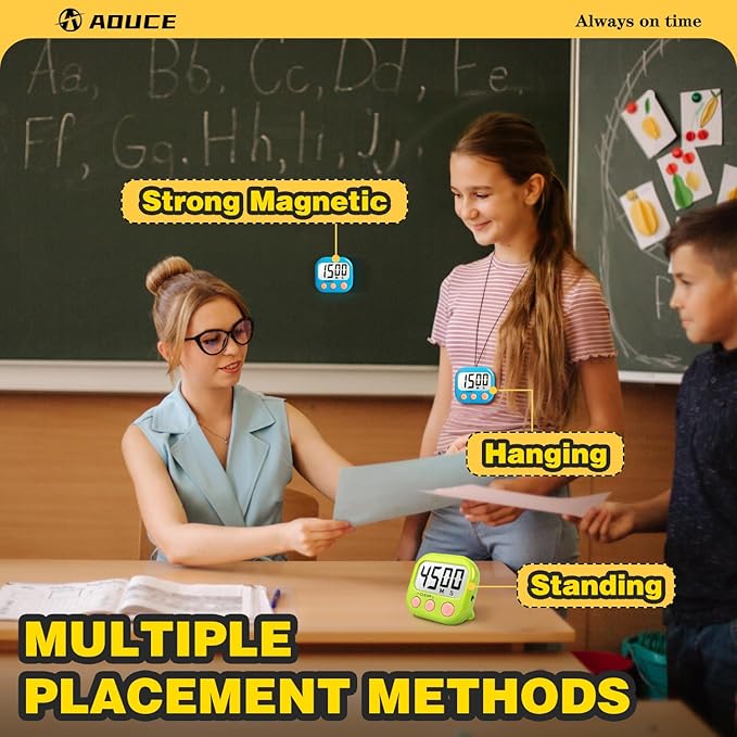 Classroom Timers for Teachers Kids Large Magnetic Digital Timer 4 Pack