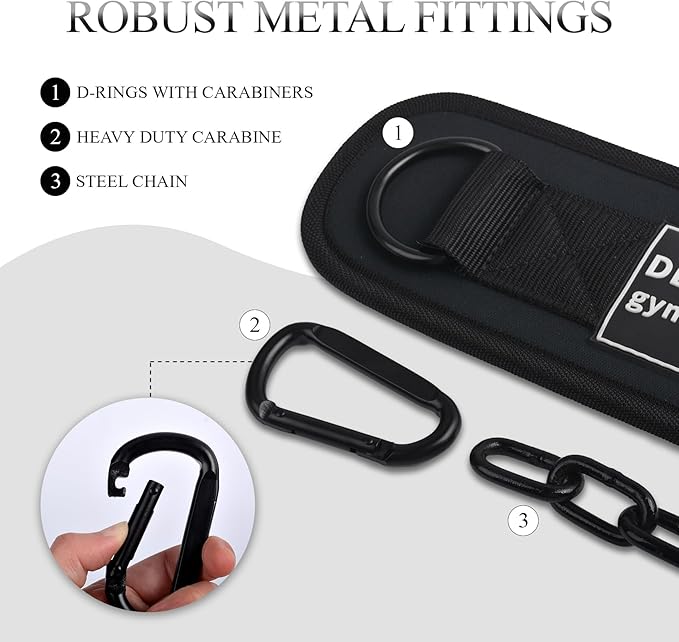 35" Heavy Duty Dip Belt with 36 IN Steel Chain for Added Weight Training, Chin Ups, Pull Ups, Tricep Dips And More