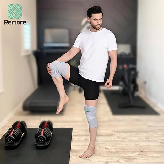 Bamboo Knee Compression Sleeve for Men and Women Bamboo Knee Brace for Men and Women Knee Pain, Gym, Running, Basketball, Meniscus Tear, Sports, Joint Pain Relief, Injury Recovery (52-58cm Thigh) (XL)