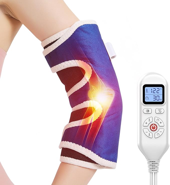 AOKESTE Elbow Heating Pad for Tennis Elbow and Tendonitis, Arm Heating Pad for Pain Relief,Heated Arm Brace for Joint Pain Relief,Adjustable Heat Therapy Brace Auto Shut-Off