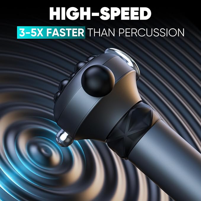 Massager Gun Deep Tissue, Cordless Vibrating Muscle Massage Gun - Handheld Quick Release Massager for Back, Neck and Fascial Binding - Targetred Trigger Point Therapy Massage Gun, Gray Max