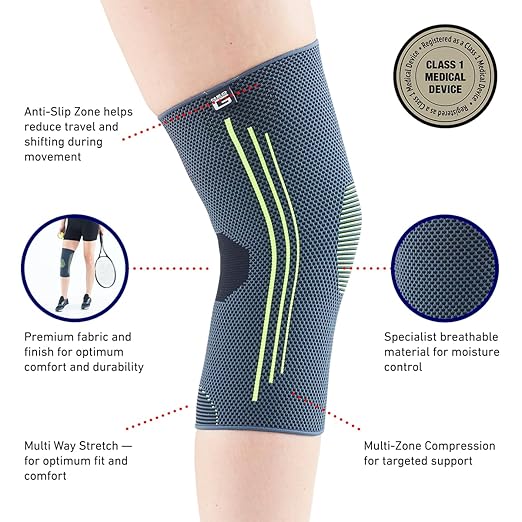 Neo-G Knee Compression Sleeve for Sports - Breathable, Lightweight, Elastic Knee Sleeve for running, Compression Knee Sleeve for knee pain, Meniscus Tear, Sprains, Strains, Injury Recovery - M