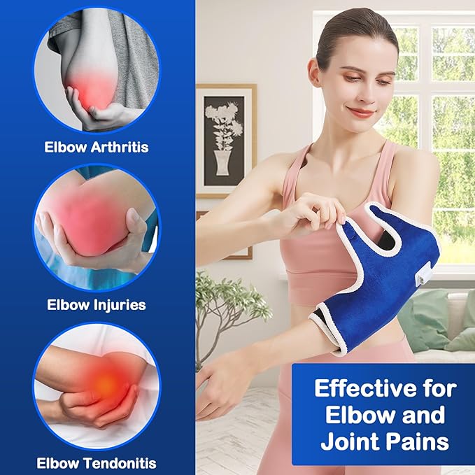 AOKESTE Elbow Heating Pad for Tennis Elbow and Tendonitis, Arm Heating Pad for Pain Relief,Heated Arm Brace for Joint Pain Relief,Adjustable Heat Therapy Brace Auto Shut-Off