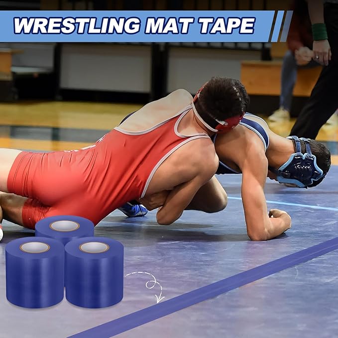Pangda Wrestling Mat Tape 3 or 4 Inch Heavy Duty 7 Mil PVC Carpet Tape for Wrestling Grappling Exercise Mats Seaming Cover Gym Floor Carpet Seam