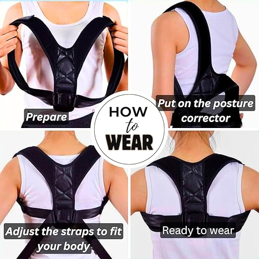 Posture Corrector for Women & Men – Adjustable Upper Back Brace for Shoulder Support, Back Straightener & Clavicle Brace for Back Pain Relief, Breathable Posture Corrector Back Brace, Chest Size (30-42 inches)