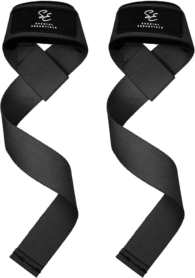 Special Essentials 2 Pack of Wrist Straps for Weightlifting - Two-Sided Anti Slip Silicone Grip & Padded Neoprene - Durable Gym Lifting Straps for Men and Women for Bodybuilding & Powerlifting