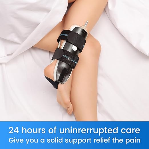 Velpeau Air Gel Foam Ankle Stabilizer Support Brace for Sprained Ankle, Ligament Injury, Tendonitis, Adjustable Rigid Stirrup Ankle Splint for Women and Men (Inflatable Version, Large, Left Foot)
