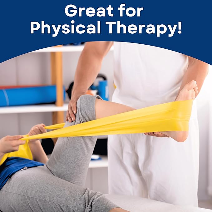 RMS Resistance Bands with Instruction Guide & Carry Bag - Latex Free Exercise Band for Working Out, Physical Therapy, Rehab, Stretch, Yoga & Pilates, Set of 3