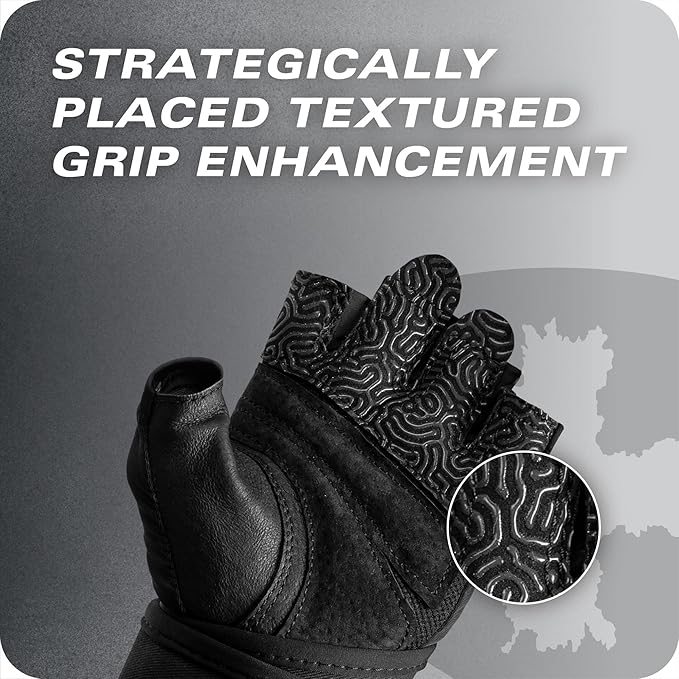 Harbinger Pro Wristwrap Gloves 3.0 - Enhanced Grip, Superior Wrist Support, Breathable 4-Way Stretch Lycra, Durable Leather Palm, Half-Finger Design for Weightlifting, Fitness Training, Women's