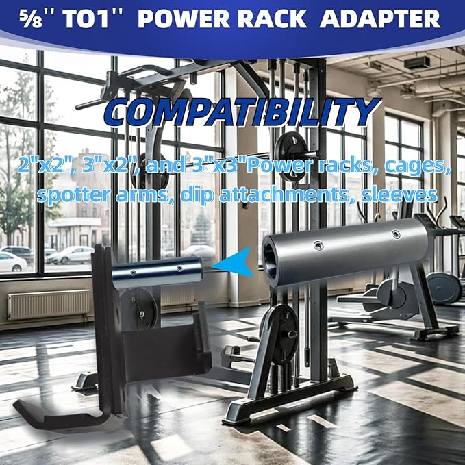 5/8" to 1" Power Rack Cages Rigs Attachment Pin Adapter Sleeve for 2"x2" 3"x3" 2 Pack
