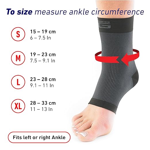 Neo-G Airflow Ankle Compression Sleeve - Sports, Daily Wear - Compression Ankle Brace, Tendonitis Support, Compression Ankle Support for Weak Ankles and Joint Pain - Airflow - XL – Black