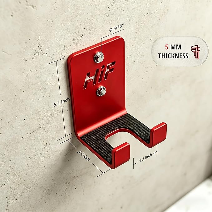 Olympic Barbell Hanger,Garage Gym Bar Wall Rack,Vertical Barbell Mount Rack,Space Saving Commercial or Home Gym Accessory,Holds Under 33mm Bar Size