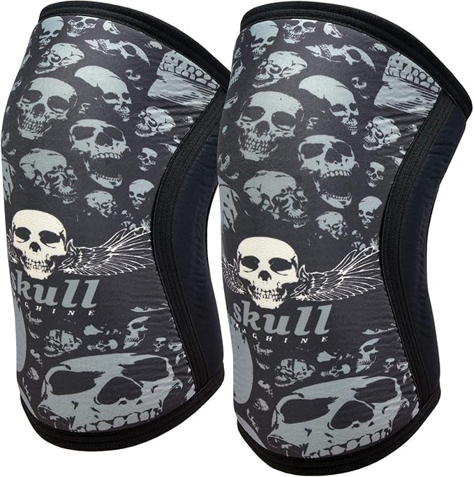 Knee Sleeves (1 Pair), 7mm Neoprene Compression Knee Braces, Great Support for Cross Training, Weightlifting, Powerlifting, Squats, Basketball and More