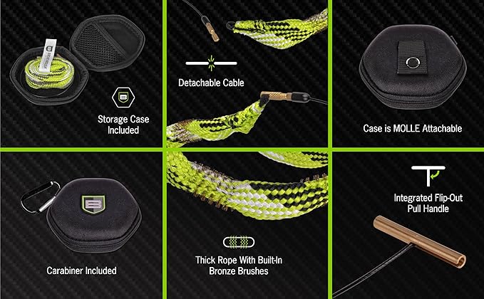 Breakthrough Clean Technologies Handgun Battle Rope 2.0 w/EVA Case, .44 & .45 Caliber, Multi-Color