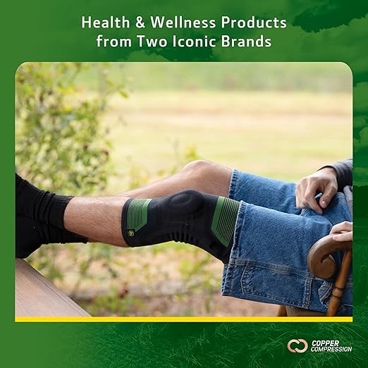 John Deere Knee Sleeve by Copper Compression – Patella Ring Stabilizer for Arthritis, Meniscus Tears, Tendonitis, Ligament Injuries – Seamless Heavy-Duty Brace for Joint Relief – L/XL