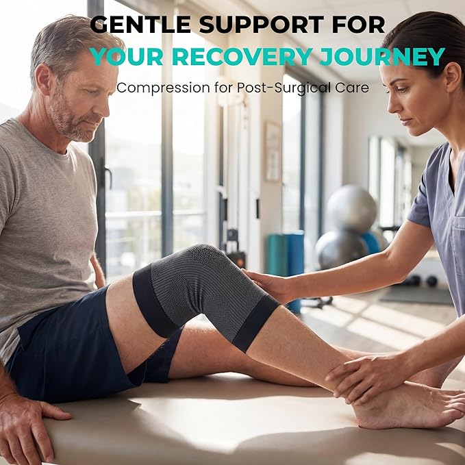 KEKING Orthopedic Brace for Tendinitis, Arthritis, ACL, MCL, Injury Recovery, Meniscus Tear, Knee Pain, Aching Knees, Patellar Tendonitis and Arthritis, Knee Compression Sleeves 2 Pack, Black XXL