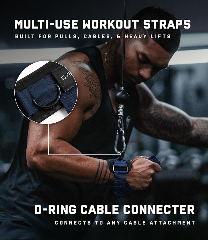 Gymreapers GripLink D-Ring Lifting Wrist Straps