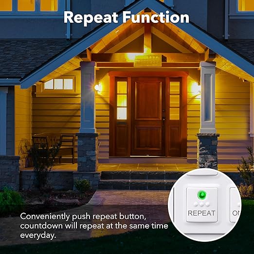 BN-LINK Countdown Digital Wall Timer Switch for Exhaust Fan with Push Button 5-10-20-30-45-60mins, Bathroom Fan Light Switch Timer Indoor, Neutral Required, Wall Plate Included, White, ETL Listed