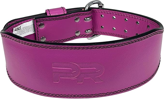 Women's 100% Pure Heritage Full Grain Leather Lifting Belt – Handcrafted with Extra Padding, Double Prong Buckle & Double Stitching (Dark Blue M)