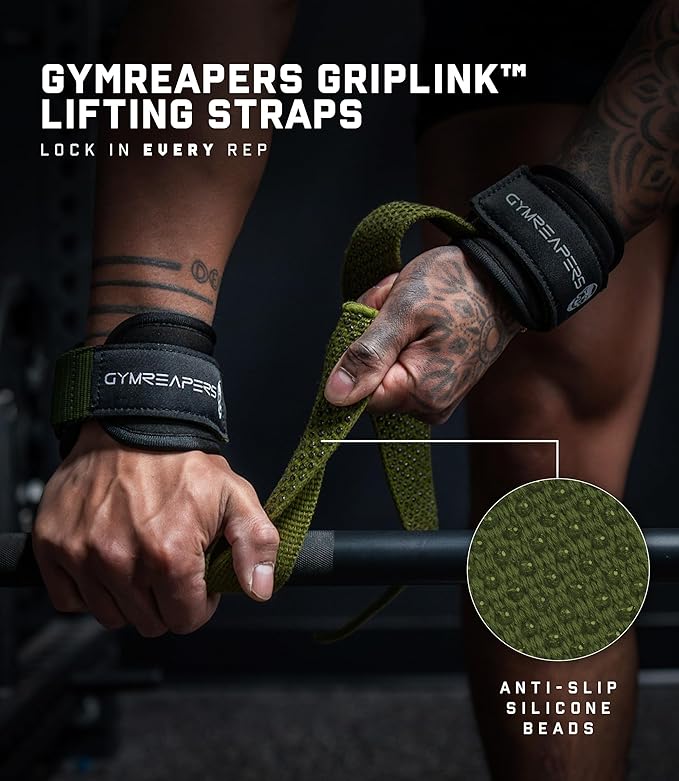 Gymreapers GripLink D-Ring Lifting Wrist Straps