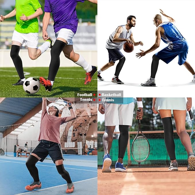 Tatuo Leg Sleeves Compression Long Knee Sleeve UV Protect for Men Women Sport Basketball Football