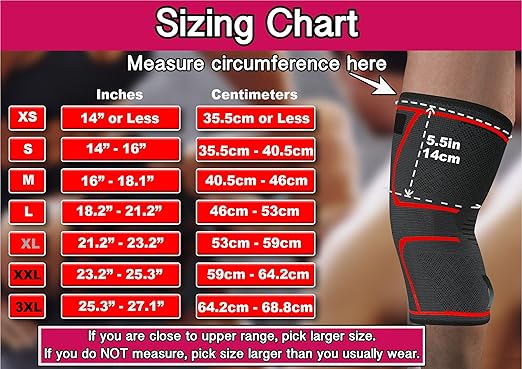 ATHLEDICT Knee Brace Compression Sleeve with Strap for Best Support & Pain Relief for Meniscus Tear, Arthritis, Running, Basketball, MCL, Jogging & Surgery Recovery for Men & Women (XXL)