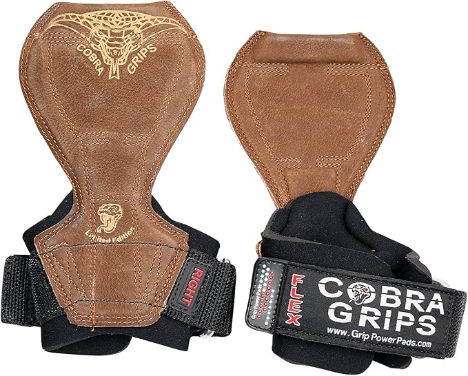 Cobra Grips Flex Model Weight Lifting Gloves Heavy Duty Straps Alternative Power Lifting Hooks for Deadlifts with Padded Wrist Wrap Support Bodybuilding