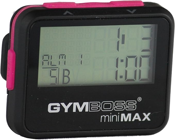 Gymboss miniMAX Interval Timer and Stopwatch - Black/Pink
