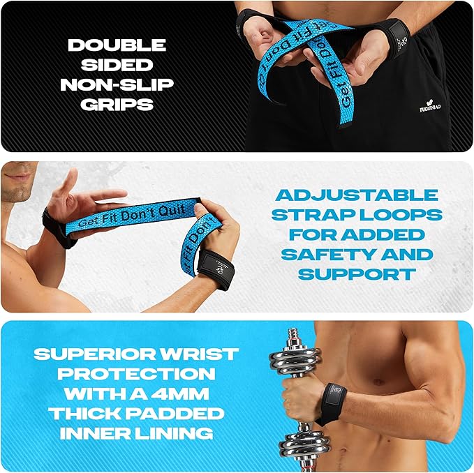 Special Essentials 2 Pack of Wrist Straps for Weightlifting - Two-Sided Anti Slip Silicone Grip & Padded Neoprene - Durable Gym Lifting Straps for Men and Women for Bodybuilding & Powerlifting