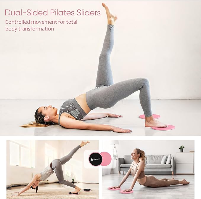 NANATI Pilates Kit, Pilates Essentials Kit for Women Home Workouts, Pilates Equipment with 14.5" Pilates Ring and Ball,7 Resistance Bands,Ankle Weights,Sliders & Grip Socks for Beginners