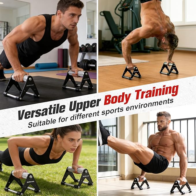 Push Up Stand, Pushup Handles for Strength Training, Heavy-duty Stainless Steel Push Up Bars Gym Exercise Equipment, Hold Up to 500lbs, 1 Pair