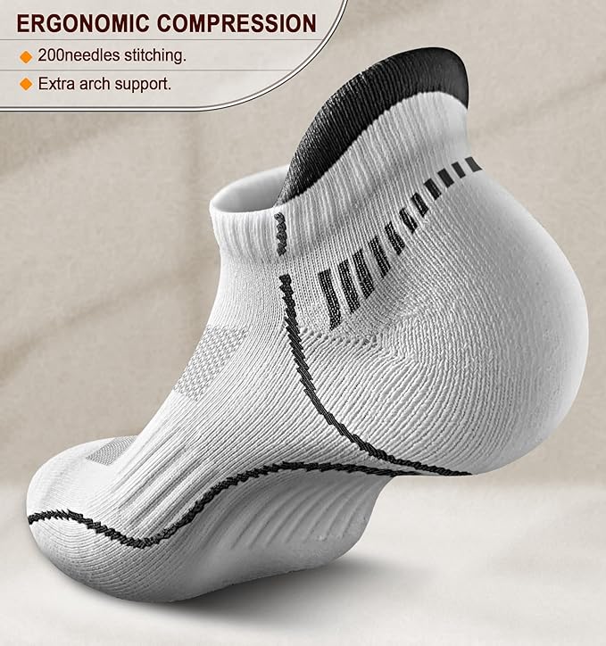 BULLIANT Men Running Socks,Active Ankle Socks No Show For Men With Cushioned Footbed Arch Support Breathable Wicking
