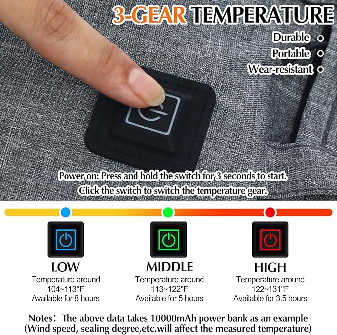 Rossesay 2 Pcs Portable Foldable Heated Seat Cushion Stadium Seat Heating Cushion Pad USB Z Waterproof 3 Mode Adjustable Heated Chair Pad for Indoor Outdoor Sports, Power Bank Not Included