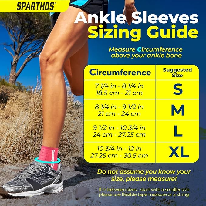 Sparthos Ankle Compression Socks (Pair) – Plantar Fasciitis Sleeves with Arch Support – for Men and Women – Foot Ankle Brace – Relieve Heel Pain, Reduce Swelling, Achilles Tendon Treatment (Pink-M)