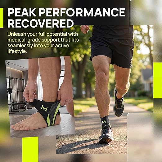 2-Pack Ankle Support Brace,Adjustable Athletic Ankle Support Brace,Enhance Stability for Foot Pain,Compression Sleeve to Relieve Plantar Fasciitis for Men & Women,Green