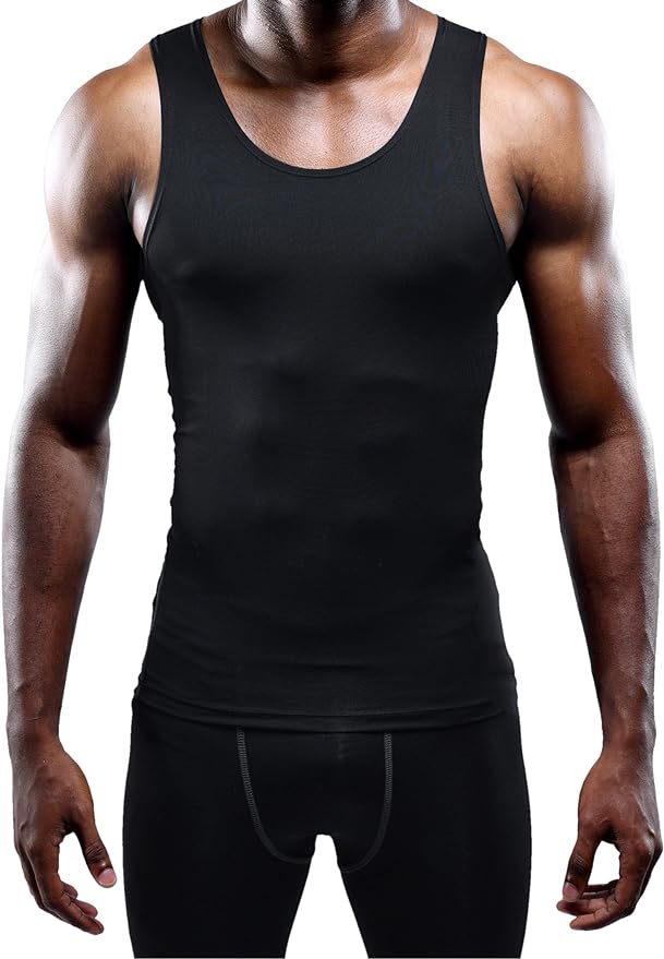 NELEUS Men's 3 Pack Athletic Compression Under Base Layer Sport Tank Top