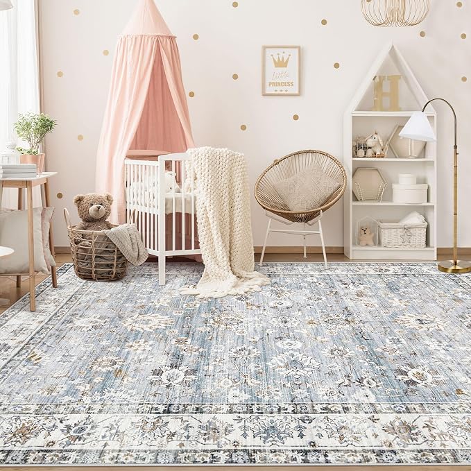 XLUEZ Area Rug 6x9 Living Room Rug, Machine Washable Vintage Distressed Boho