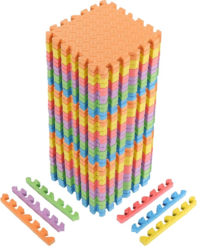 Arrowbash 12x12x1 Inch EVA Thick Interlocking Foam Floor Tiles Puzzle Exercise Mat Foam Mats for Home Gym Pets(Colorful,36)
