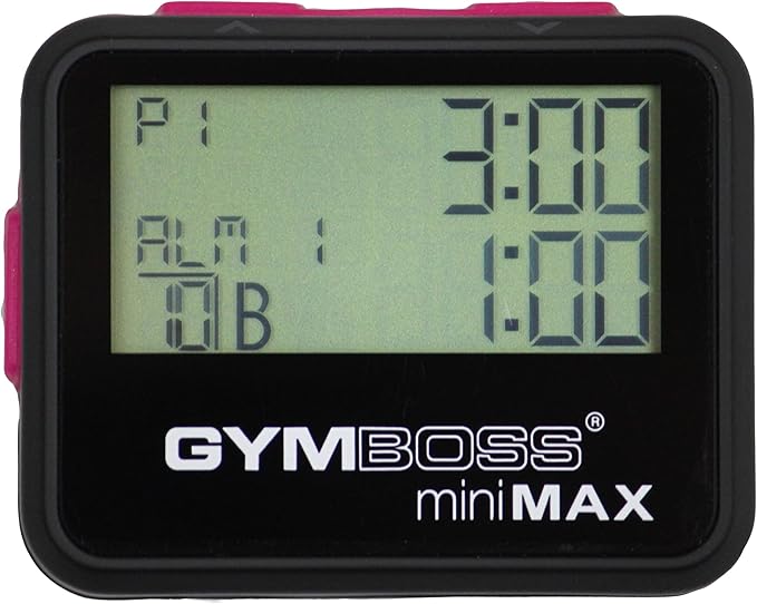 Gymboss miniMAX Interval Timer and Stopwatch - Black/Pink