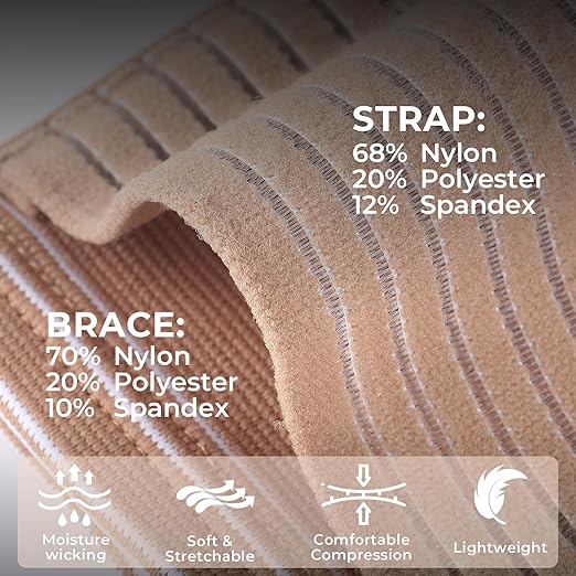 NeoTech Care Adjustable Ankle Support Brace (Beige, Size L, 1 Pair)