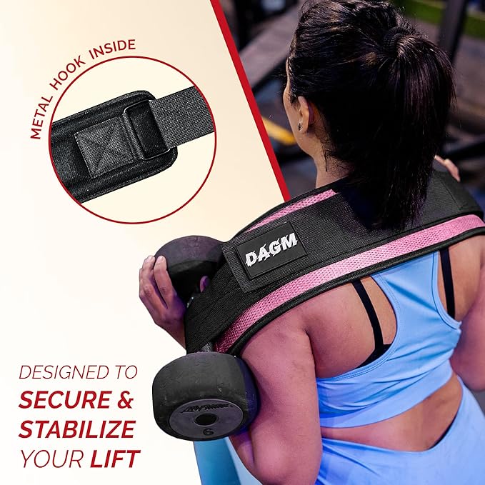 DAGM Hip Thrust Belt for Dumbbells heavy, Secure Glute Trainer with Non-Slip Extra Padding That Protects Your Hips - Ideal for Gym & Home Workouts - Use with Heavy Duty Kettlebells, Dumbbells, & Plates Hold up to 500 lbs