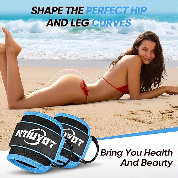 Ankle Resistance Bands with Cuffs, Workout Sets for Women, Resistance Bands for Working Out, Exercise Band for Leg Booty, Home Gym Workout Equipment, Ankle Weights Fitness Band Set