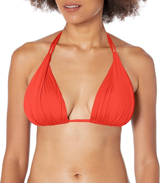 Island Goddess Rouched Halter Bikini Swimsuit Top